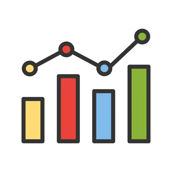 Bar Diagram Ikon Vektor Bild Lämplig För Mobil Applikation Webbapplikation — Stock vektor