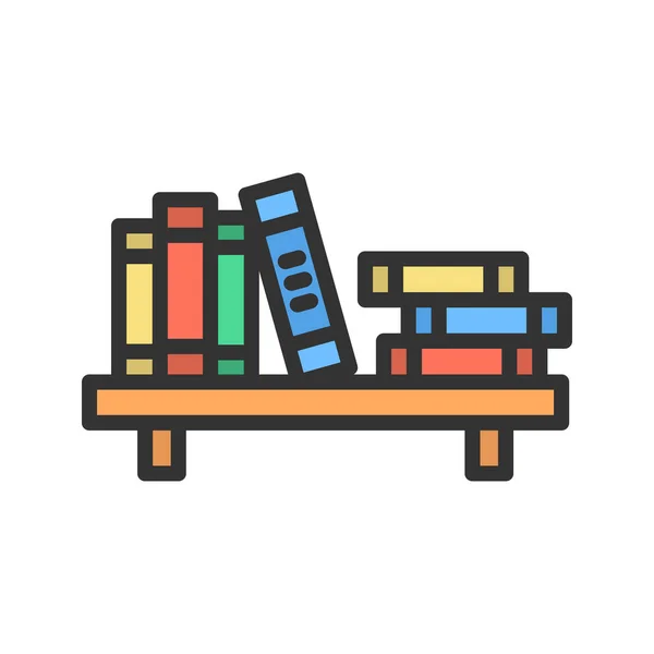 Bücherregal Icon Vektorbild Geeignet Für Mobile Applikationen Und Printmedien — Stockvektor
