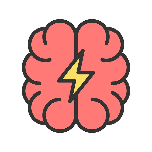 Beyin Fırtınası Ikon Vektör Görüntüsü Mobil Uygulama Web Uygulaması Yazdırma — Stok Vektör