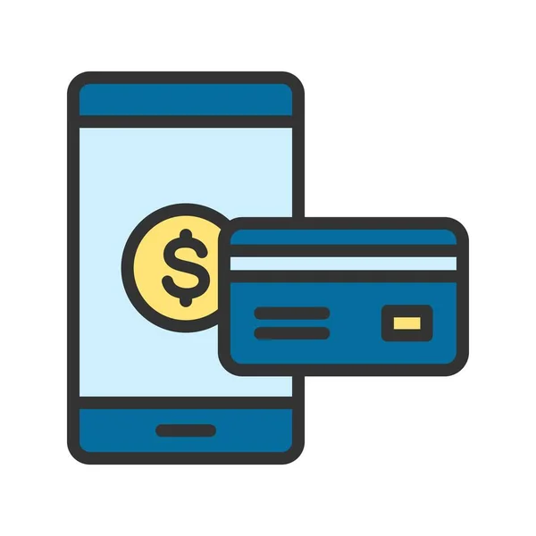Векторное Изображение Иконки Безналичной Оплаты Подходит Мобильных Приложений Веб Приложений — стоковый вектор