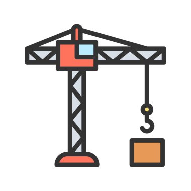 Crane Kulesi ikon vektör görüntüsü. Mobil uygulama web uygulaması ve yazdırma ortamı için uygundur.