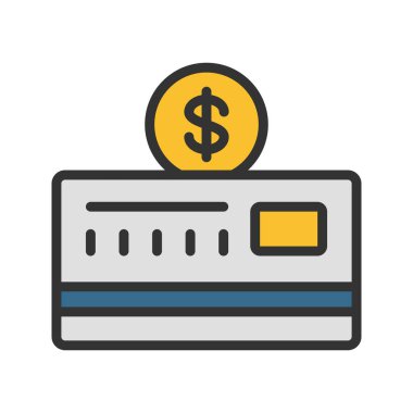 Kredi kartı ödeme ikonu vektör resmi. Mobil uygulama web uygulaması ve yazdırma ortamı için uygundur.