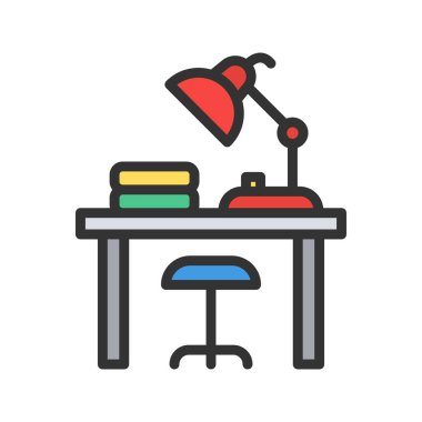 Masa lambası simgesi vektör görüntüsü. Mobil uygulama web uygulaması ve yazdırma ortamı için uygundur.