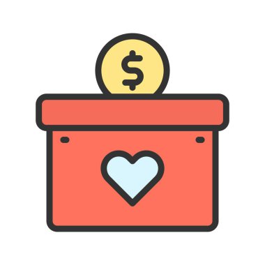 Bağış ikonu vektör görüntüsü. Mobil uygulama web uygulaması ve yazdırma ortamı için uygundur.