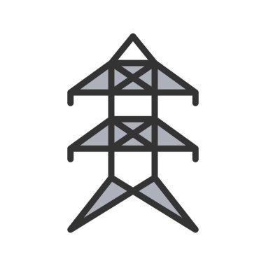 Elektrik Kulesi ikon vektör görüntüsü. Mobil uygulama web uygulaması ve yazdırma ortamı için uygundur.