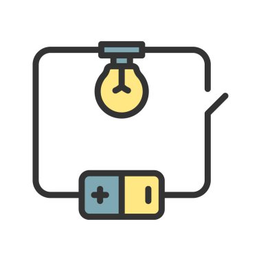 Elektrik Devre simgesi vektör görüntüsü. Mobil uygulama web uygulaması ve yazdırma ortamı için uygundur.