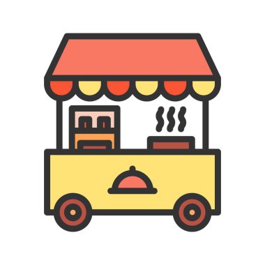 Yemek Standı ikon vektör görüntüsü. Mobil uygulama web uygulaması ve yazdırma ortamı için uygundur.