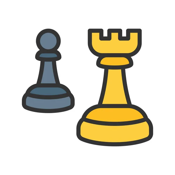 Шахматная Иконка Векторного Изображения Подходит Мобильных Приложений Веб Приложений Печатных — стоковый вектор