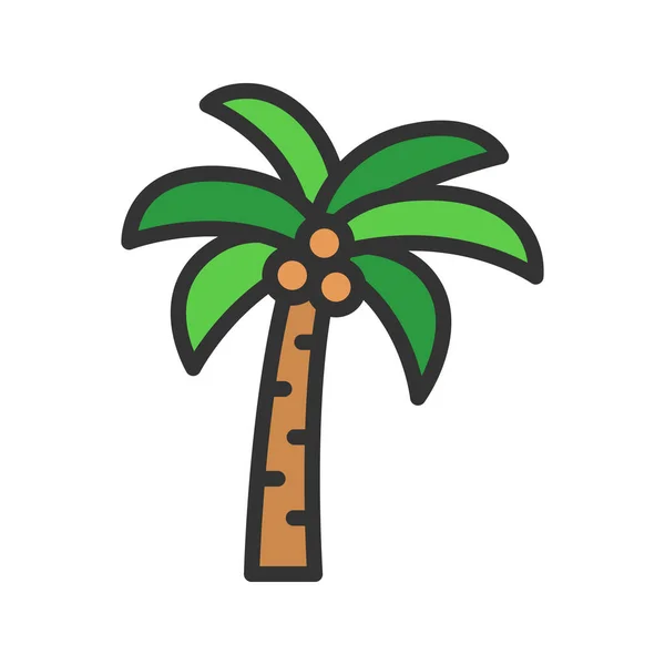 Кокосовое Дерево Иконка Векторное Изображение Подходит Мобильных Приложений Веб Приложений — стоковый вектор