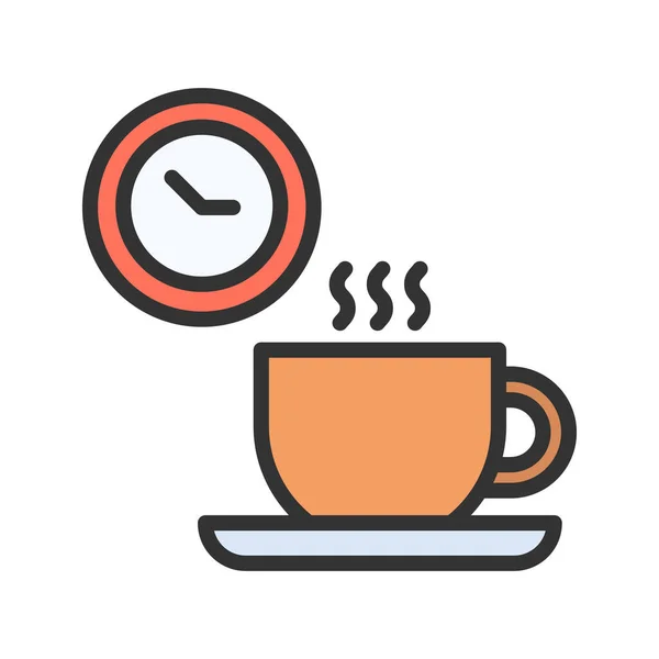 Kahve Molası Ikon Vektör Görüntüsü Mobil Uygulama Web Uygulaması Yazdırma — Stok Vektör