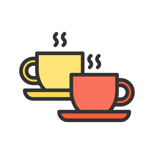 Kahve Fincanları Ikon Vektör Görüntüsü Mobil Uygulama Web Uygulaması Yazdırma — Stok Vektör