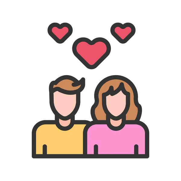 Symbolvektorbild Für Paare Geeignet Für Mobile Applikationen Und Printmedien — Stockvektor