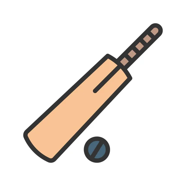 Векторне Зображення Значка Крикету Підходить Мобільних Застосунків Веб Додатків Друкованих — стоковий вектор