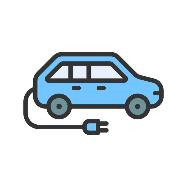 Elektrisk Bil Ikon Vektor Bild Lämplig För Mobil Applikation Webbapplikation — Stock vektor