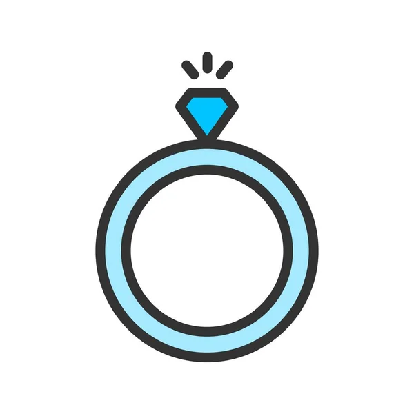 Verlobungsring Symbolvektorbild Geeignet Für Mobile Applikationen Und Printmedien — Stockvektor