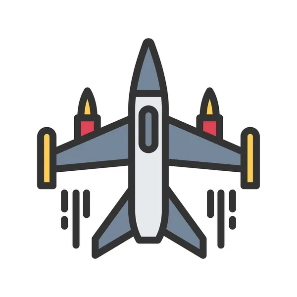 Fighter Jet Pictogram Vector Afbeelding Geschikt Voor Mobiele Applicatie Webapplicatie — Stockvector