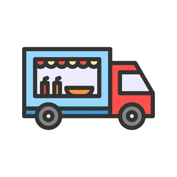 Imagem Vetor Ícone Food Truck Adequado Para Aplicativos Móveis Aplicação — Vetor de Stock