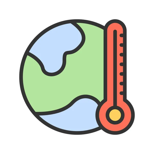 Imagen Vectorial Del Icono Del Calentamiento Global Adecuado Para Aplicaciones — Vector de stock