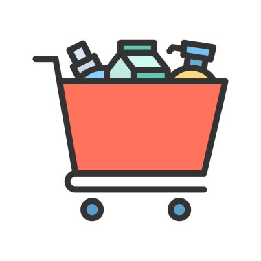 Market ikonu vektör imajı. Mobil uygulama web uygulaması ve yazdırma ortamı için uygundur.