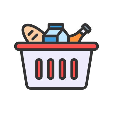 Market ikonu vektör görüntüsü. Mobil uygulama web uygulaması ve yazdırma ortamı için uygundur.