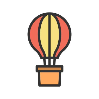 Sıcak Hava Balonu ikonu vektör görüntüsü. Mobil uygulama web uygulaması ve yazdırma ortamı için uygundur.