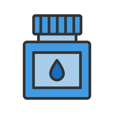 Mürekkep Şişe ikonu vektör resmi. Mobil uygulama web uygulaması ve yazdırma ortamı için uygundur.