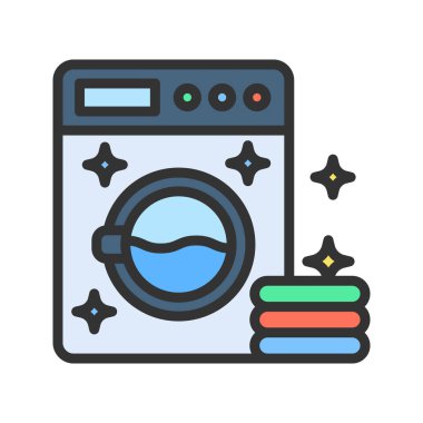 Çamaşır Servis simgesi vektör resmi. Mobil uygulama web uygulaması ve yazdırma ortamı için uygundur.