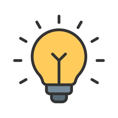 Ampul simgesi vektör görüntüsü. Mobil uygulama web uygulaması ve yazdırma ortamı için uygundur.