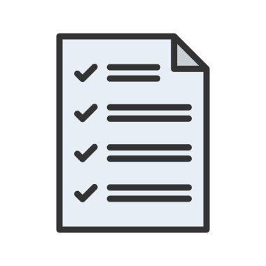 Simge vektör resmini listele. Mobil uygulama web uygulaması ve yazdırma ortamı için uygundur.