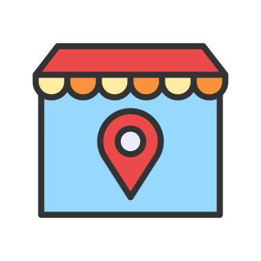 Konum Pin simgesi vektör resmi. Mobil uygulama web uygulaması ve yazdırma ortamı için uygundur.