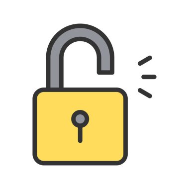 Simge vektör görüntüsünü kilitle. Mobil uygulama web uygulaması ve yazdırma ortamı için uygundur.