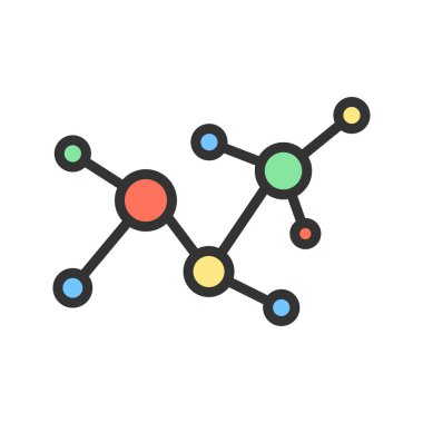 Molekül ikon vektör görüntüsü. Mobil uygulama web uygulaması ve yazdırma ortamı için uygundur.