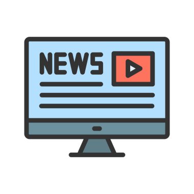 Haber Raporu simgesi vektör resmi. Mobil uygulama web uygulaması ve yazdırma ortamı için uygundur.