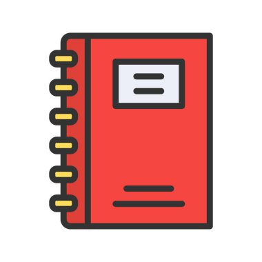 Not Defteri simgesi vektör resmi. Mobil uygulama web uygulaması ve yazdırma ortamı için uygundur.