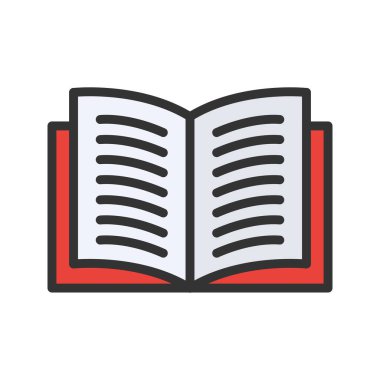 Kitap simgesi vektör resmini aç. Mobil uygulama web uygulaması ve yazdırma ortamı için uygundur.