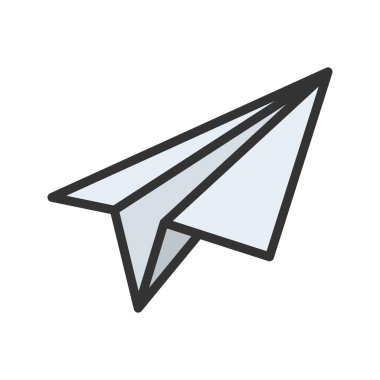 Kağıt Düzlem ikon vektör görüntüsü. Mobil uygulama web uygulaması ve yazdırma ortamı için uygundur.