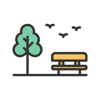 Park simgesi vektör görüntüsü. Mobil uygulama web uygulaması ve yazdırma ortamı için uygundur.