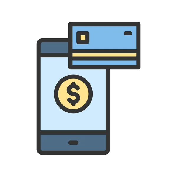 Векторное Изображение Значка Мобильной Оплаты Подходит Мобильных Приложений Веб Приложений — стоковый вектор