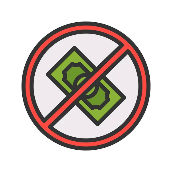Kein Geld Symbol Vektorbild Geeignet Für Mobile Applikationen Und Printmedien — Stockvektor