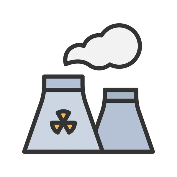 Obrázek Vektoru Ikony Jaderných Elektráren Vhodné Pro Mobilní Aplikace Tisková — Stockový vektor