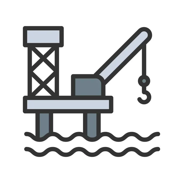 Ölplattform Symbolvektorbild Geeignet Für Mobile Applikationen Und Printmedien — Stockvektor