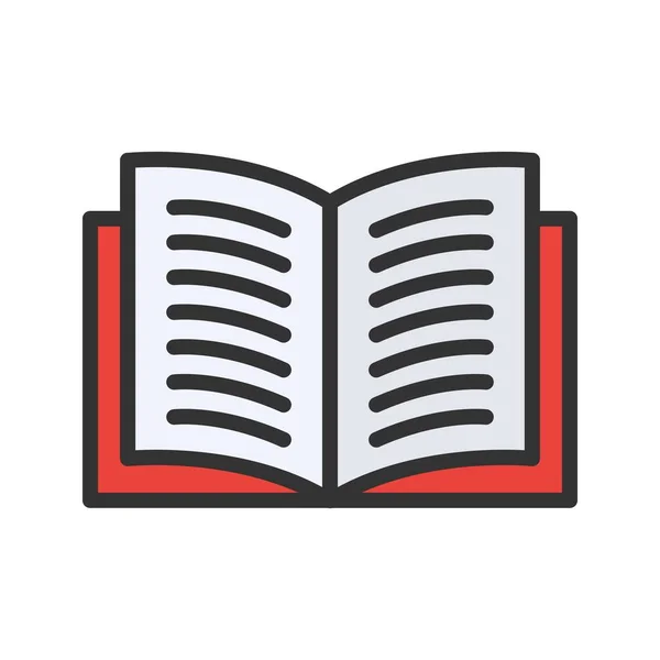 Ikona Open Book Wektor Obrazu Nadaje Się Aplikacji Mobilnych Mediów — Wektor stockowy