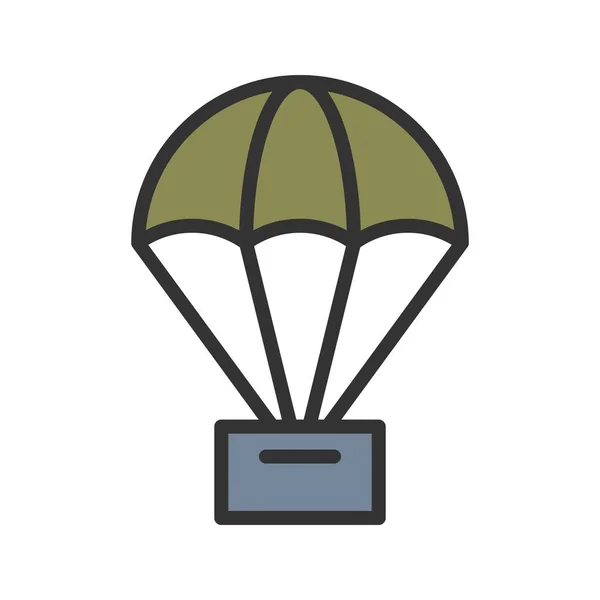 Symbolbild Des Fallschirms Als Vektorbild Geeignet Für Mobile Applikationen Und — Stockvektor