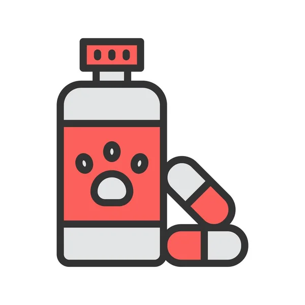 Pillen Symbolvektorbild Geeignet Für Mobile Applikationen Und Printmedien — Stockvektor