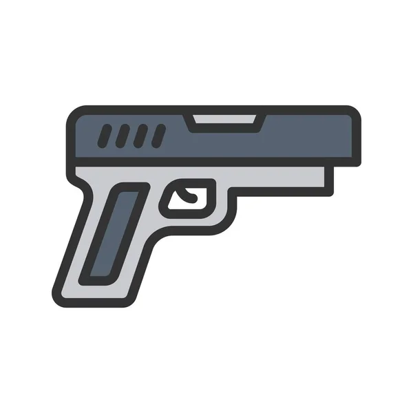 Векторное Изображение Значка Пистолета Подходит Мобильных Приложений Веб Приложений Печатных — стоковый вектор