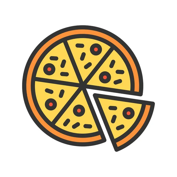 Векторное Изображение Значка Пиццы Подходит Мобильных Приложений Веб Приложений Печатных — стоковый вектор