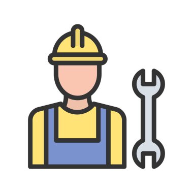 Tesisatçı ikonu vektör görüntüsü. Mobil uygulama web uygulaması ve yazdırma ortamı için uygundur.