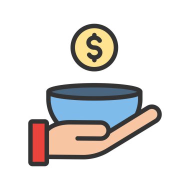 Yoksulluk ikonu vektör görüntüsü. Mobil uygulama web uygulaması ve yazdırma ortamı için uygundur.