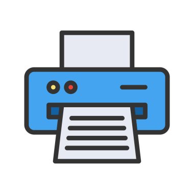 Yazıcı simgesi vektör görüntüsü. Mobil uygulama web uygulaması ve yazdırma ortamı için uygundur.