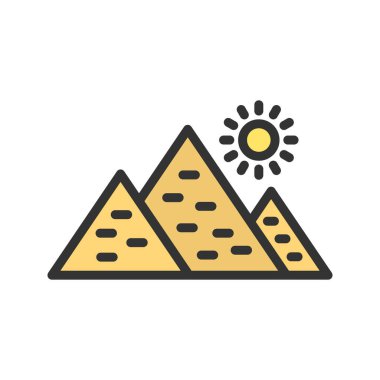 Piramit ikon vektör görüntüsü. Mobil uygulama web uygulaması ve yazdırma ortamı için uygundur.